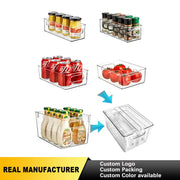 5-Pack Clear Plastic Storage Bins for Fridge and Pantry Wholesale