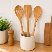 3-Piece Bamboo Kitchen Utensil Set with 30cm Handles Wholesale