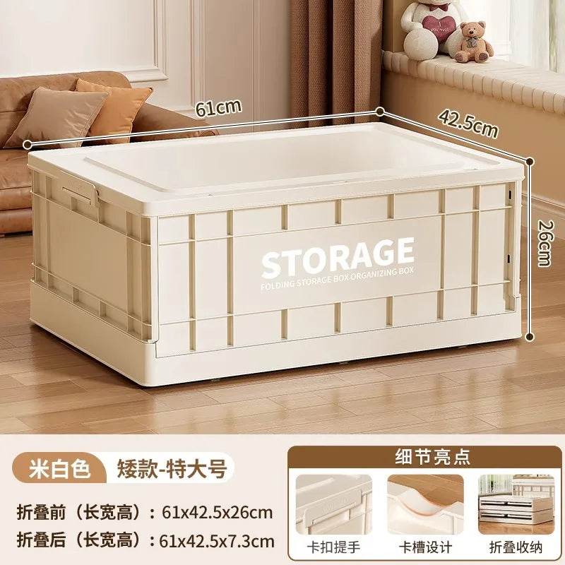 35L Foldable Plastic Storage Box with Wheels