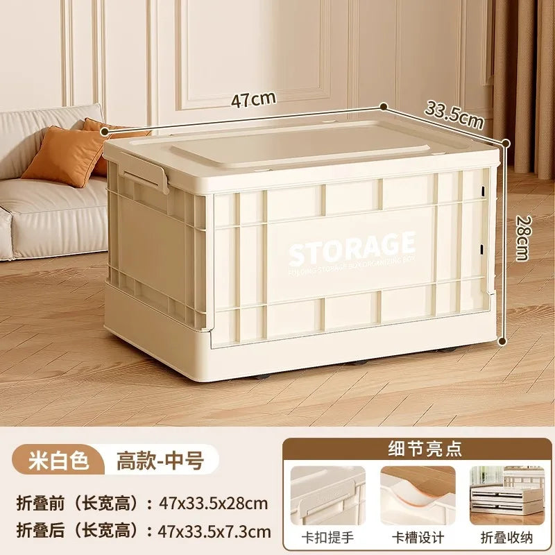 35L Foldable Plastic Storage Box with Wheels