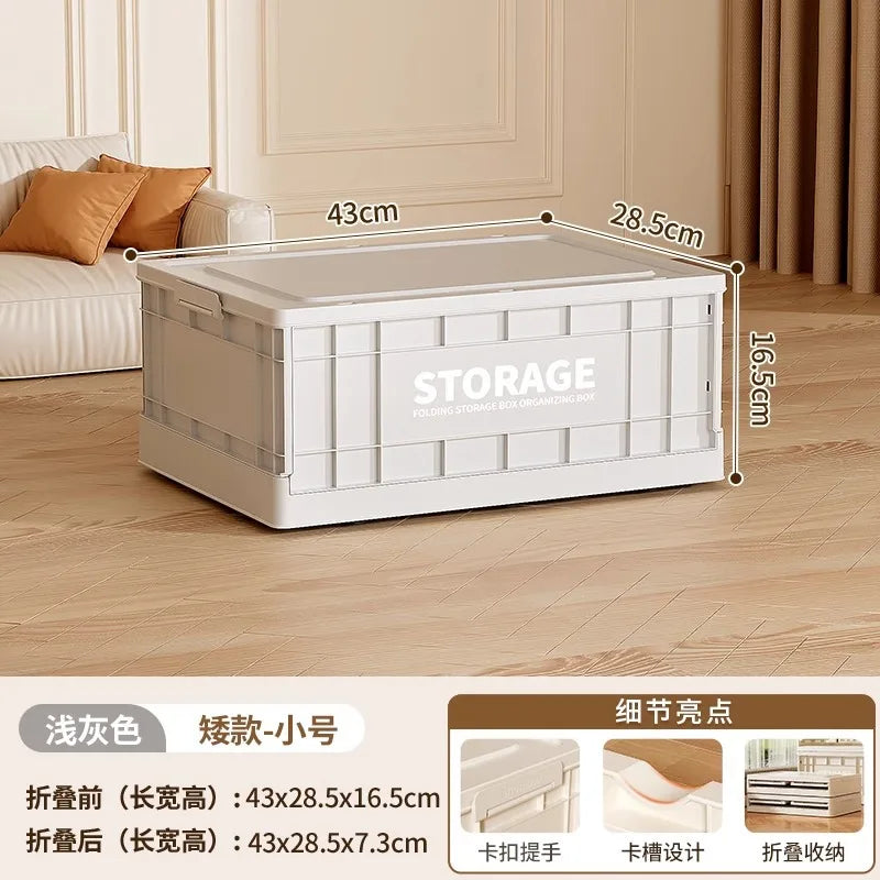 35L Foldable Plastic Storage Box with Wheels