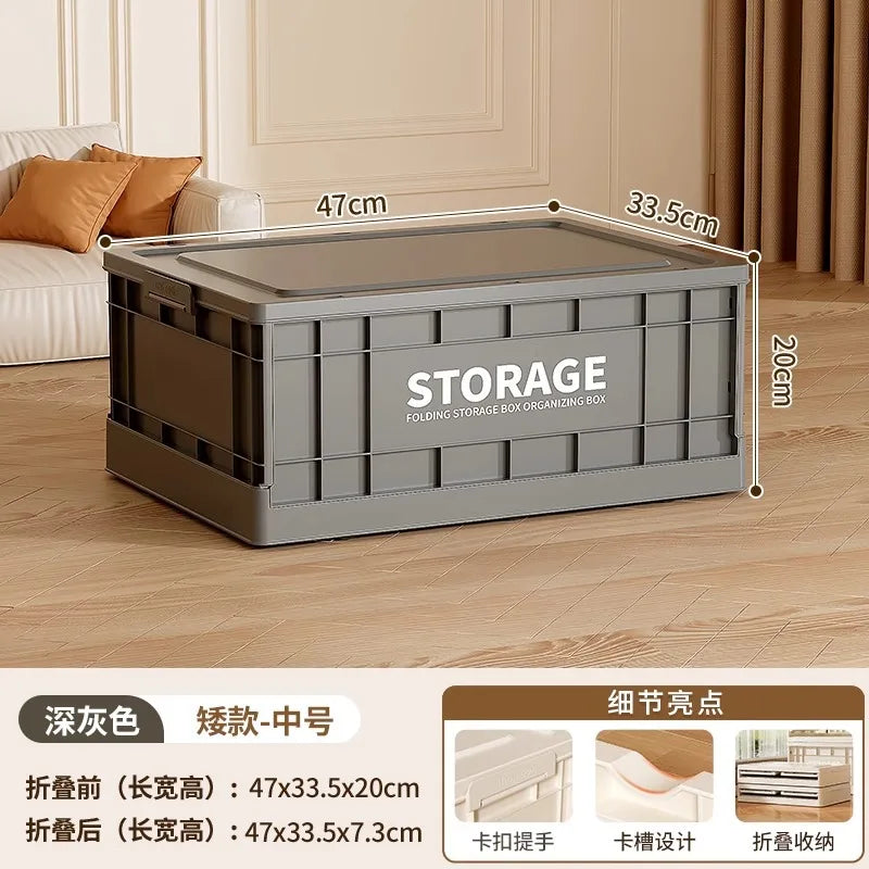 35L Foldable Plastic Storage Box with Wheels