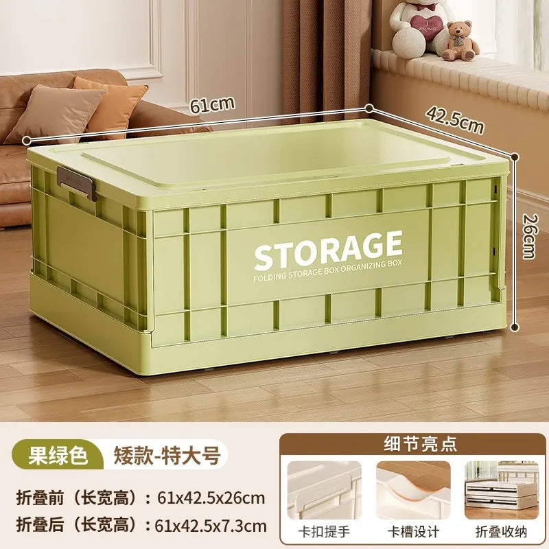 35L Foldable Plastic Storage Box with Wheels