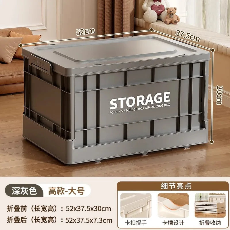 35L Foldable Plastic Storage Box with Wheels