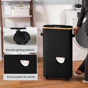 Slim Foldable Laundry Basket with Wheels for Wholesale