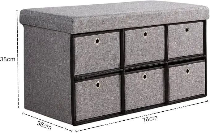 Foldable Fabric Storage Ottoman for Home Organization
