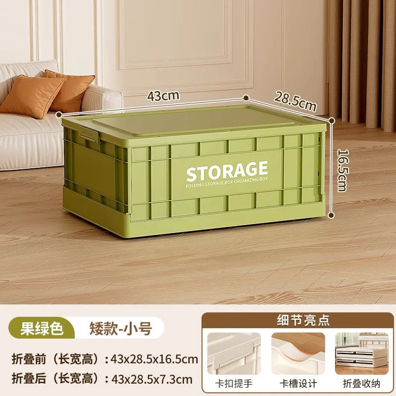 35L Foldable Plastic Storage Box with Wheels