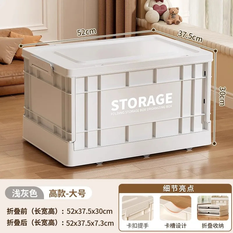 35L Foldable Plastic Storage Box with Wheels