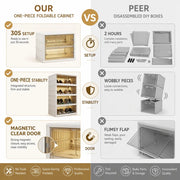 Foldable Stackable Shoe Storage Cabinet with Doors Wholesale