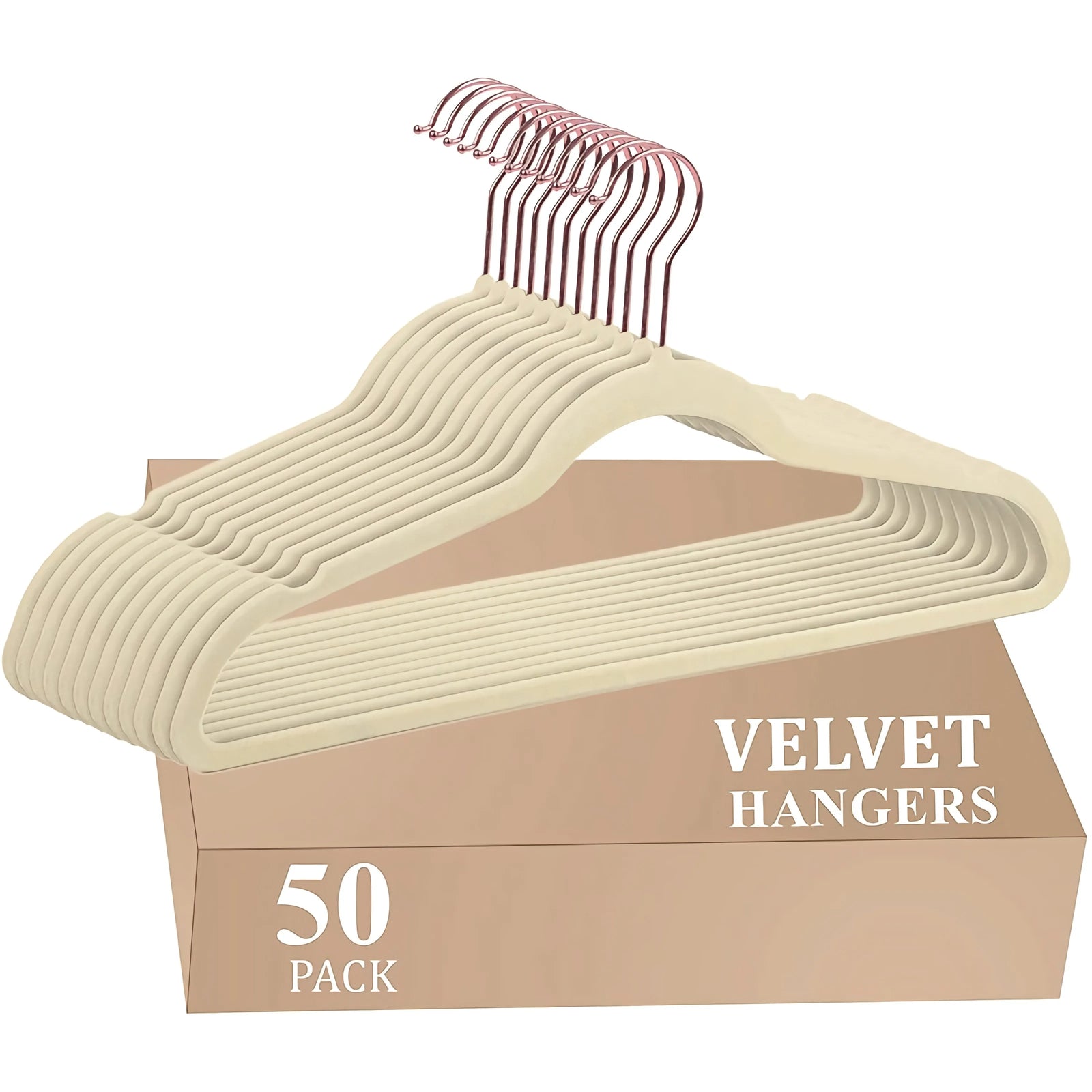 50-Pack Slim Velvet Clothes Hangers with Gold Hooks Wholesale