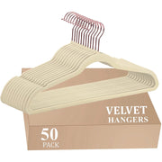 50-Pack Slim Velvet Clothes Hangers with Gold Hooks Wholesale