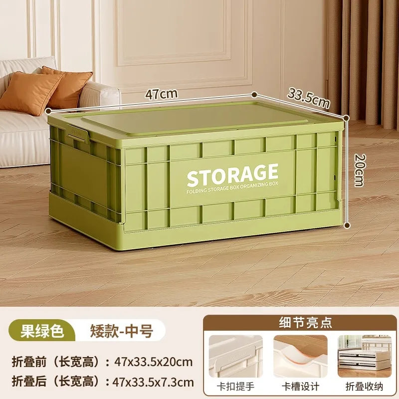 35L Foldable Plastic Storage Box with Wheels