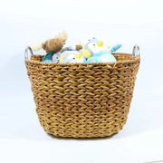 Woven PP Laundry Basket with Metal Handles for Wholesale