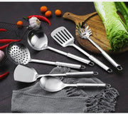 7-Piece Stainless Steel Kitchen Utensil Set with Stand Wholesale