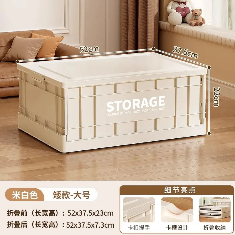 35L Foldable Plastic Storage Box with Wheels