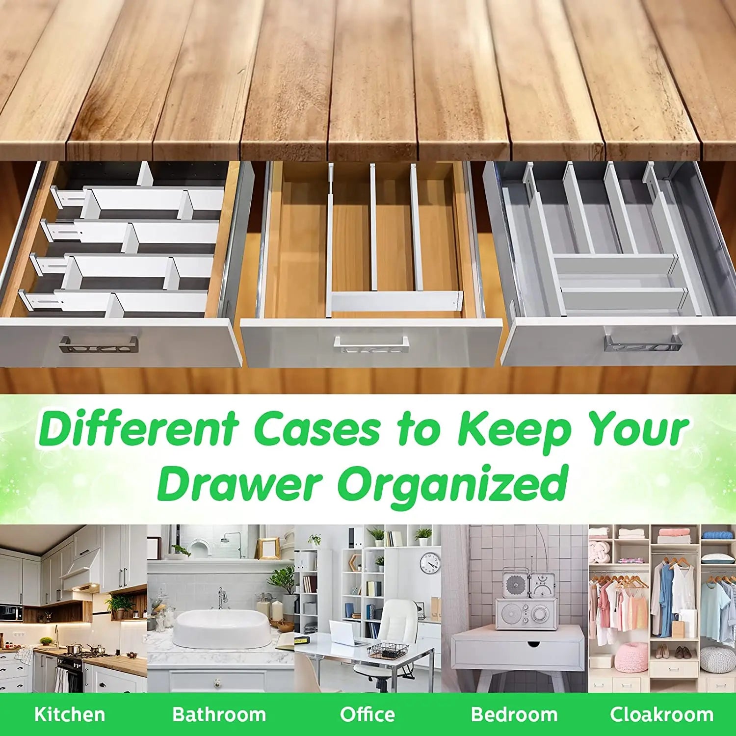 Adjustable Bamboo Drawer Dividers Set for Wholesale