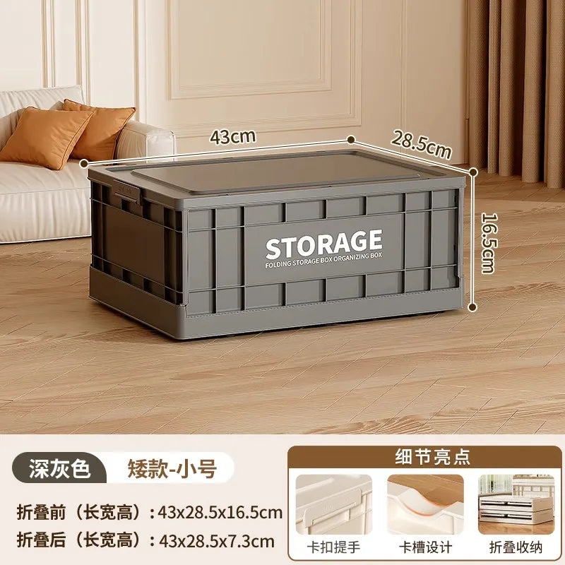 35L Foldable Plastic Storage Box with Wheels