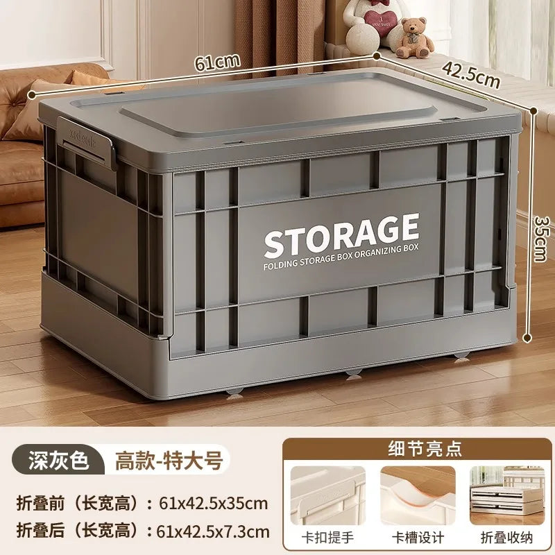 35L Foldable Plastic Storage Box with Wheels