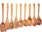 9-Piece Natural Wooden Kitchen Utensil Set Wholesale