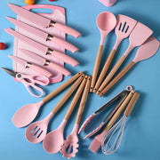 19-Piece Silicone Kitchen Utensil and Knife Set Wholesale
