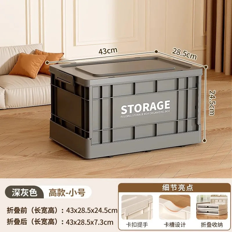 35L Foldable Plastic Storage Box with Wheels