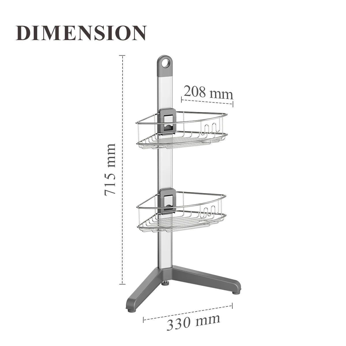 4-Tier Aluminum Corner Shower Caddy with Hooks for Wholesale