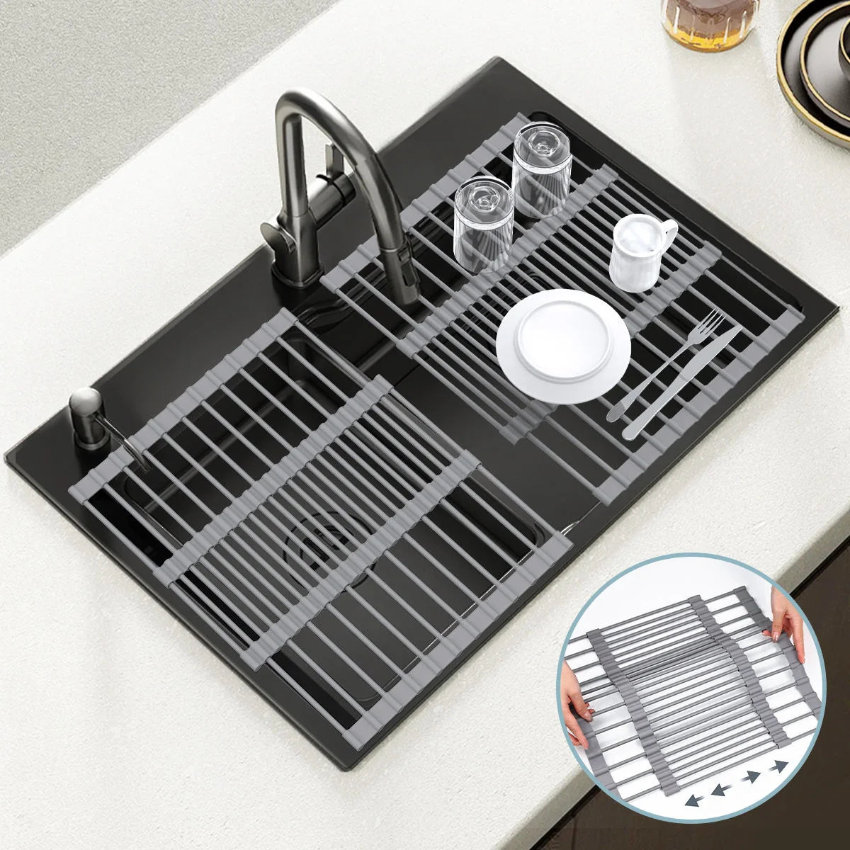 Roll-Up Over-Sink Dish Drying Rack for Wholesale